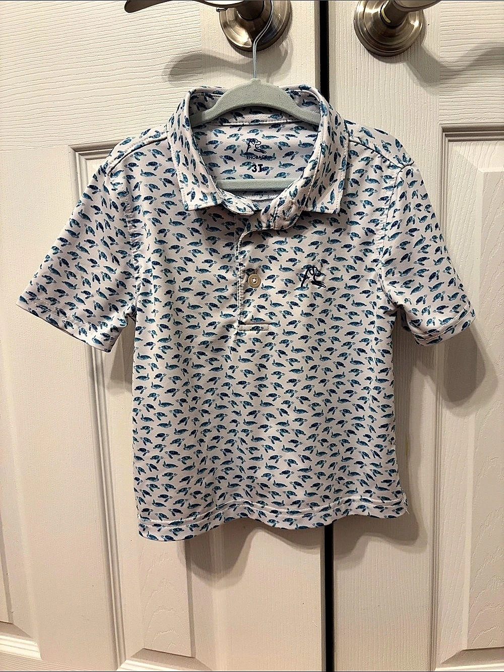 Rhoback Boys 3T Lil' Turtle Tracker Performance Polo Like New